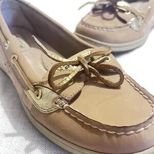 Sperry Top-Sider Women's Casual‎ Boat Shoes - Tan Leather & Gold